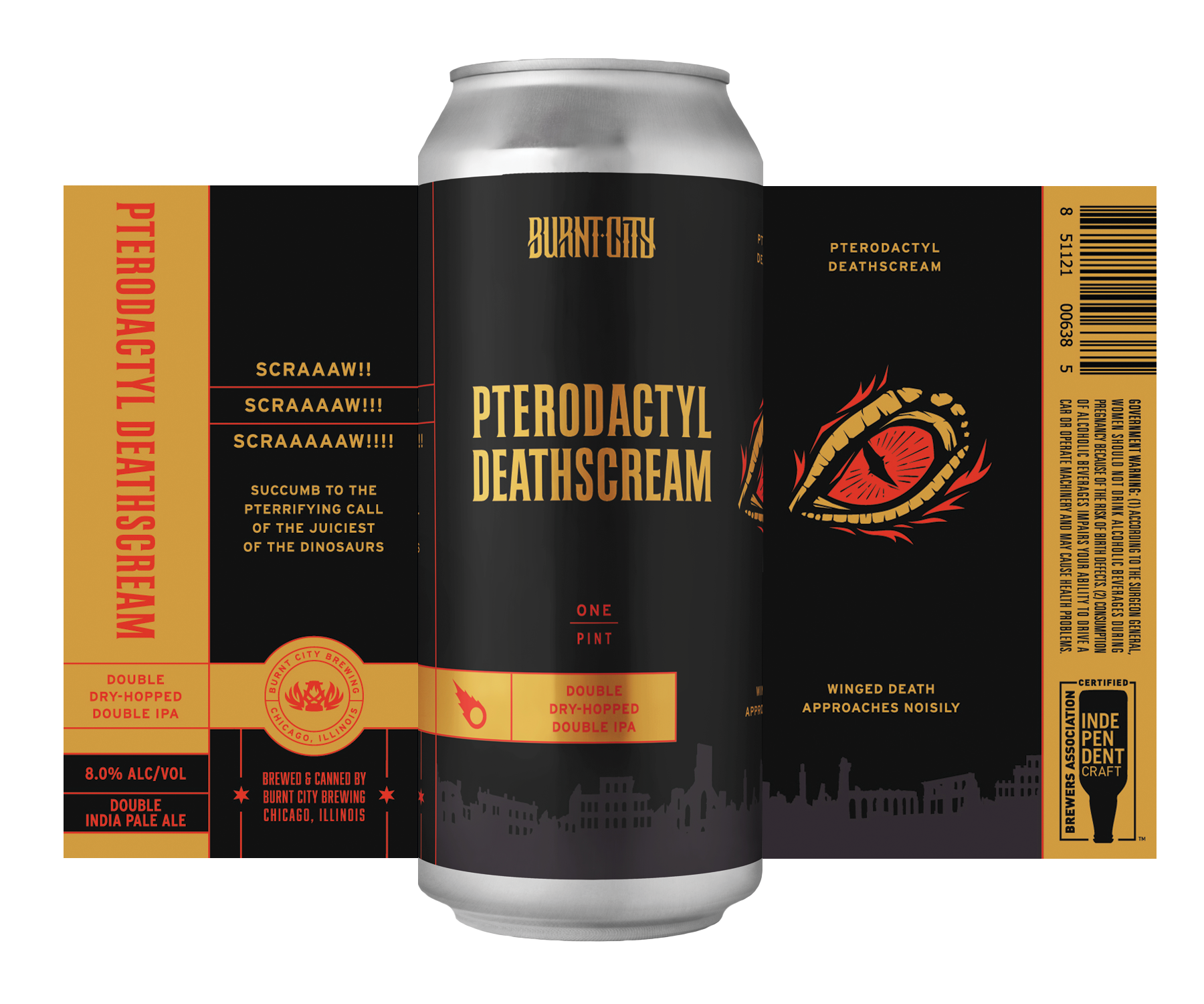 Burnt City Brewing's Pterodactyl Deathscream Hazy Double IPA